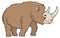 woolly rhinoceros dinosaur ancient vector illustration transparent background