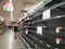 Woolworths supermarket empty pasta shelves amid coronavirus fears and panic buying