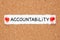 Word Accountability Cork Bulletin Board Concept