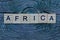 Word africa made from wooden letters