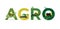 Word AGRO about Agriculture. Template for banner, annual report