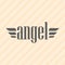 Word angel. Vector illustration decorative background design