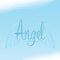 Word angel. Vector illustration decorative background design