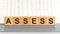 Word assess on grey table for your desing, concept