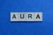 Word aura made from gray letters