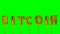 Word Bitcoin from gold helium balloon letters floating on green screen -