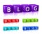 Word blog composed from letter cubes