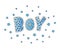 Word Boy with stars. Hand lettering. Blue colors. Print for cards, man shirt and baby clothes. Vector illustration.
