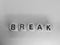 Word break spelled on dice