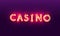The word Casino, on a transparent background. The new, best design of the luck banner, for gambling, casino, poker, slot, roulette