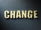 The word Change on paper background