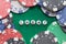 Word `cheat` with poker chips