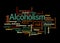 Word Cloud with ALCOHOLISM concept, isolated on a black background