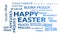 Word cloud animation - happy easter - blue