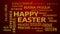 Word cloud animation - happy easter - red yellow
