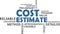 Word cloud - cost estimate