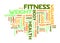 Word cloud of fitness