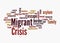 Word Cloud with MIGRANT CRISIS concept, isolated on a white background