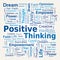 Word Cloud - Positive Thinking inBlue Colors - Beige Background