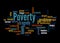 Word Cloud with POVERTY concept, isolated on a black background