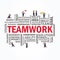 Word cloud with teamwork businessman concept.