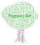 Word cloud with text Pregnancy Diet in a tree shape on a white background.