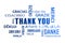 Word cloud - thank you - blue
