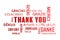 Word cloud - thank you - red