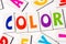 Word color made of colorful letters