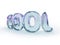 Word COOL made from ice letters on white background. 3d renderin