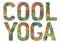 Word COOL YOGA. Vector decorative zentangle object