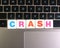 Word Crash on keyboard background