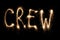 Word crew written sparkler