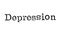 The word `Depression` from a typewriter on white