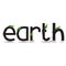 the word earth with climbing plant around it. Vector illustration decorative design