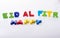 the word EID EL FITR  written with colorful letters