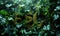 The word ESC artistically integrated into a dense green foliage background symbolizing escape into nature