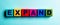 The word EXPAND is written on multicolored bright wooden cubes on a light blue background