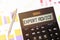 Word EXPERT ADVICE on calculator. Business and tax concept