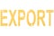 The word export cut out of cheese, as a symbol of exporting cheese abroad on a white isolated background