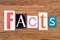 Word `facts` in cut out magazine letters