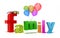 Word family with colourful letters.