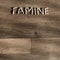 Word famine made of rice grains.