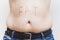 The word FATbwritten in man& x27;s belly