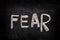 Word Fear on a blackboard