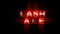 The word FLASH SALE blinking and flickering on black background with flashing neon red border lights.