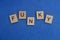 Word funky made of wooden letters