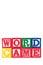 Word Game - Alphabet Baby Blocks on white