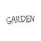 Word- Garden. Grafic illustration of garden theme. Isolated on white background.