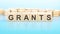 word grants made with wood building blocks, business concept